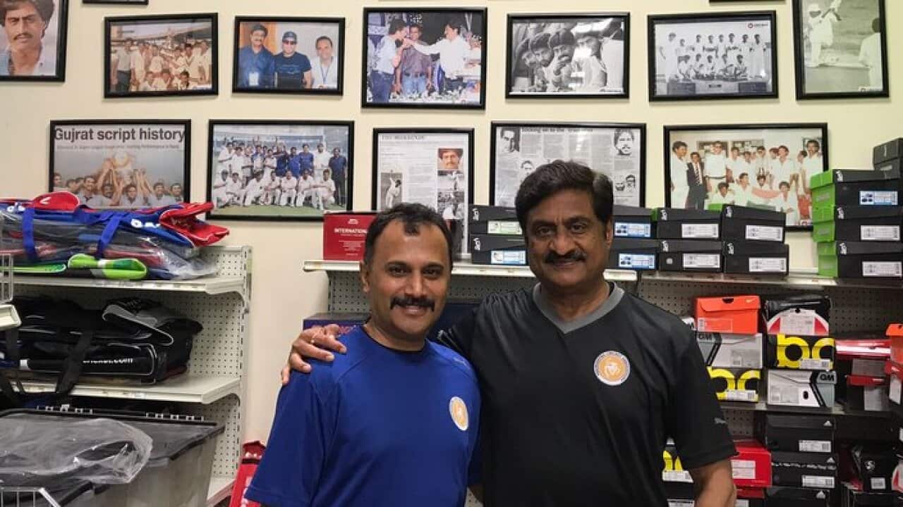 Cricketer and coach Ashok Patel with Prakash Bhatt