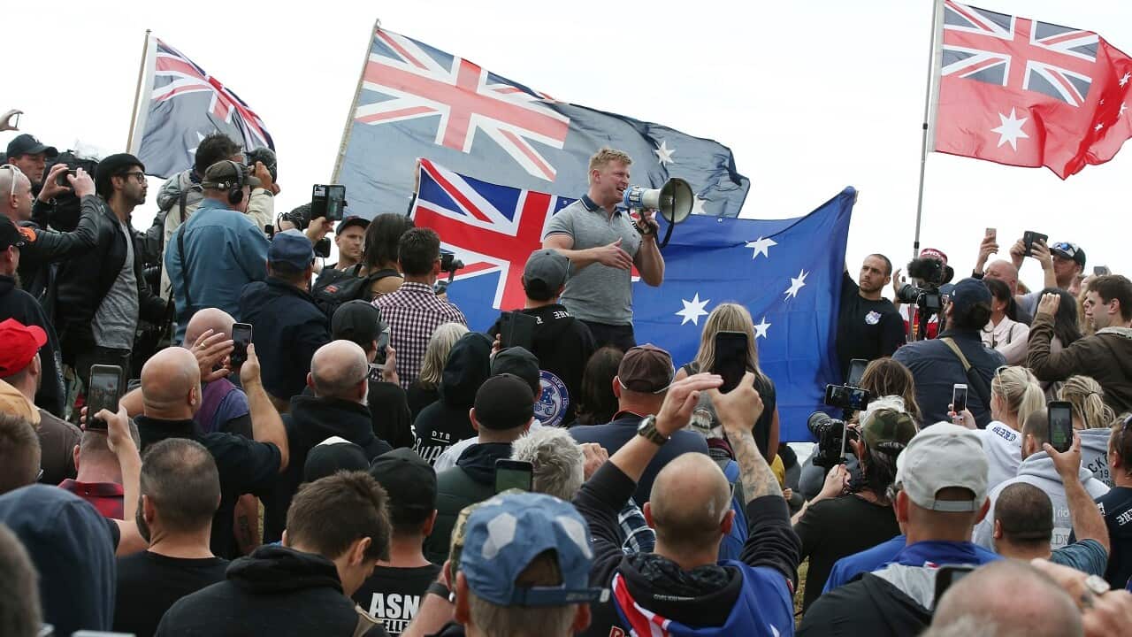 Right-wing activist in Melbourne earlier this year.