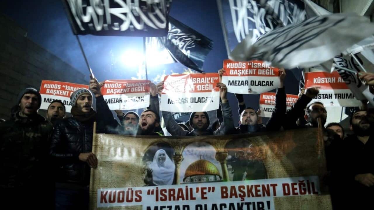 Protestors in Istanbul.