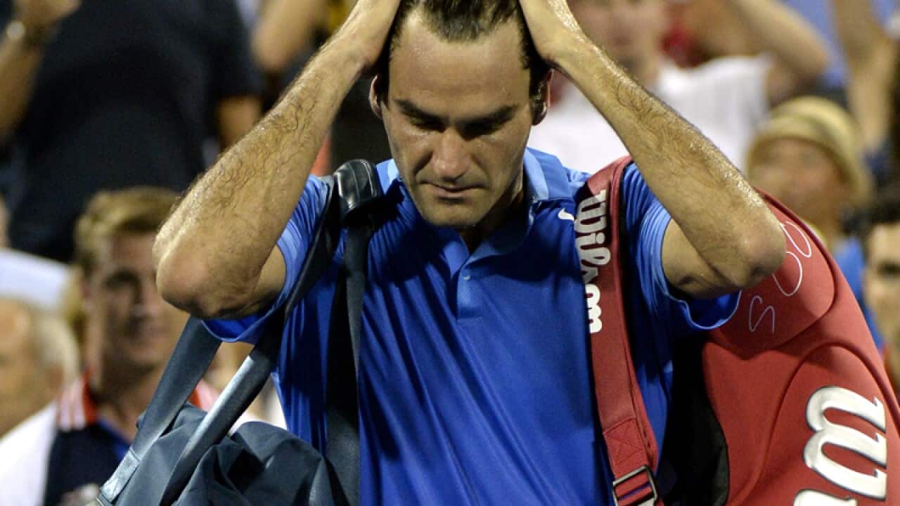 Roger Federer during the US Open