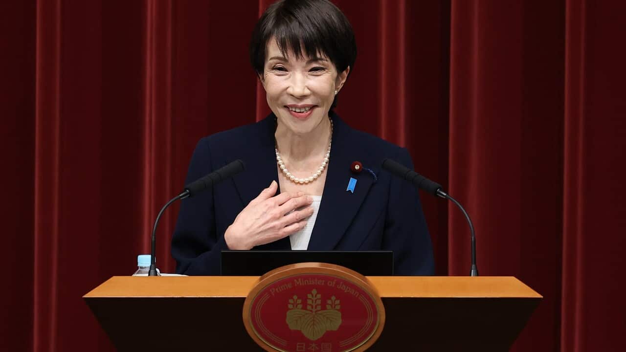 Japanese Prime Minister Sanae Takaichi speaks during a press conference at the prime minister's official residence (AAP)