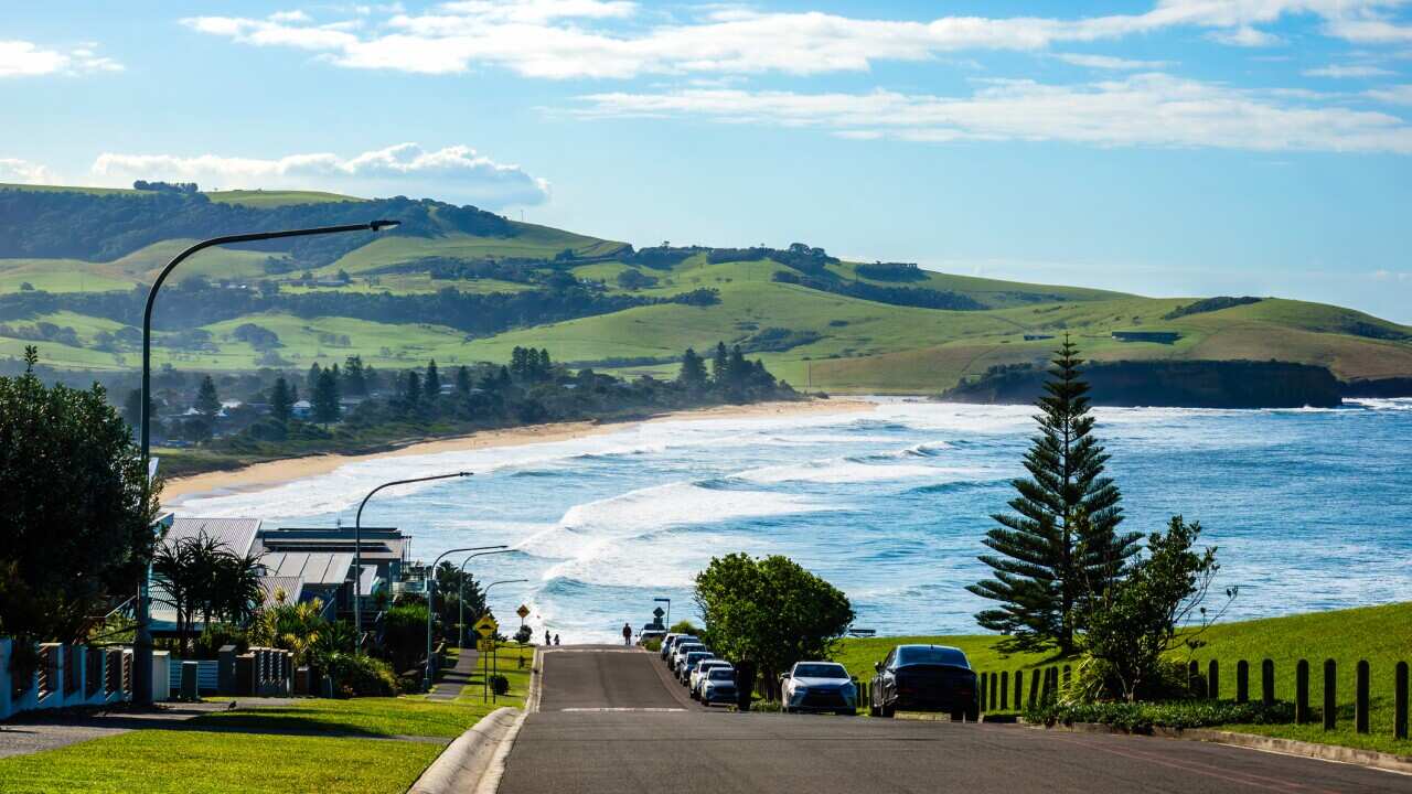 Scenic view of sea against sky,Gerringong,New South Wales,Australia