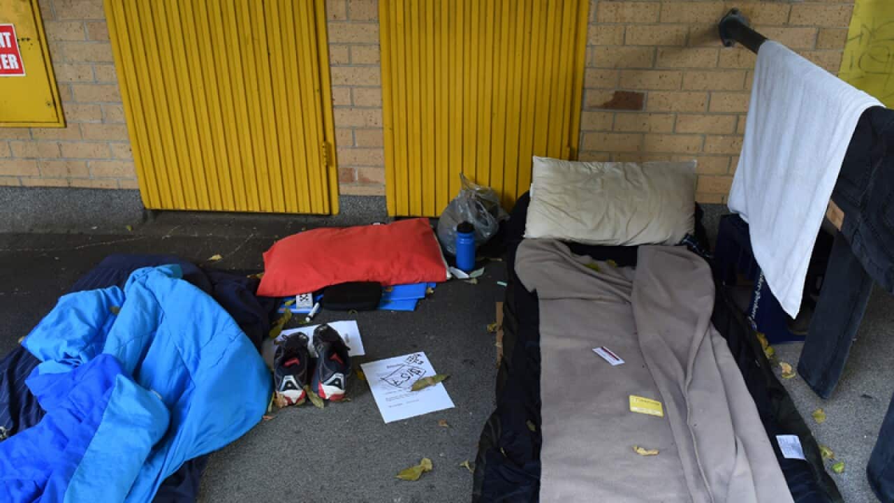 A homeless person in Sydney