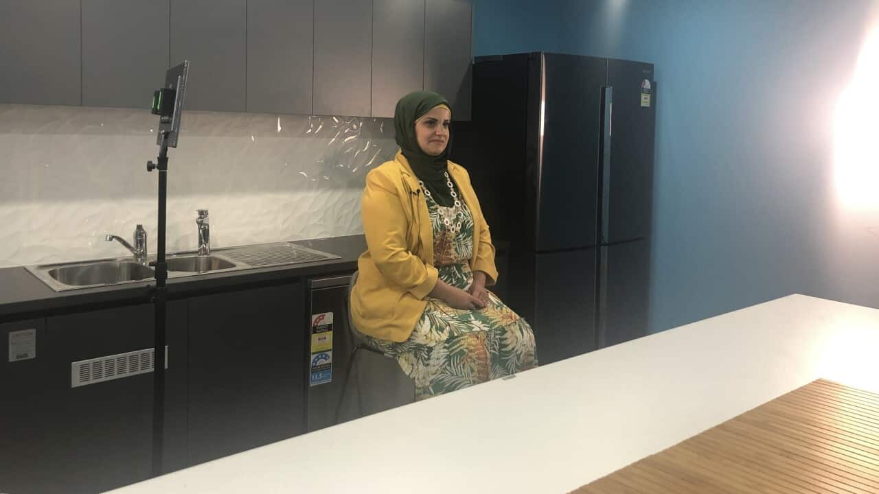 Radwa Alobaid acting in a safety campaign based on her personal story