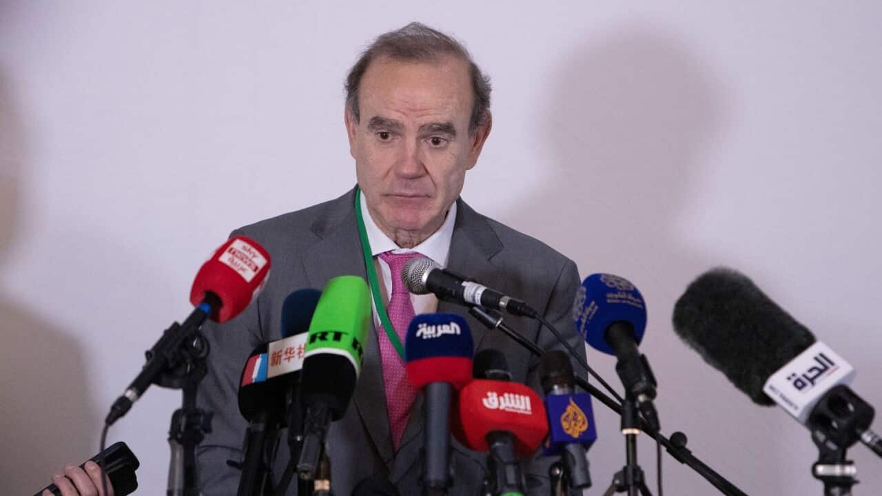 EU diplomat Enrique Mora speaks to journalists after the nuclear talks in Austria