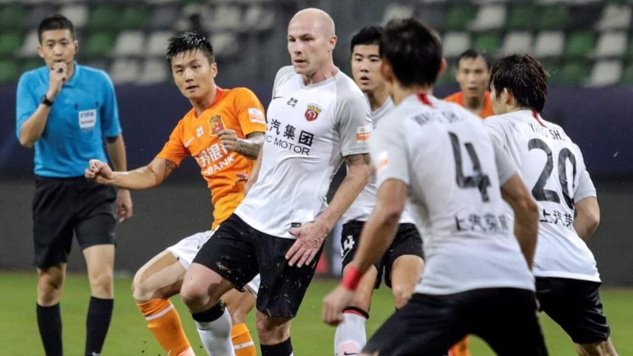 Aaron Mooy in action for Shanghai SIPG