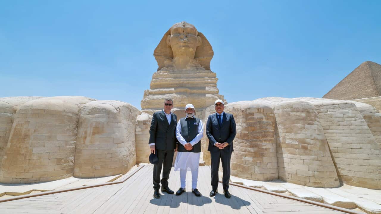 PM Narendra Modi visits the Great Pyramid of Giza
