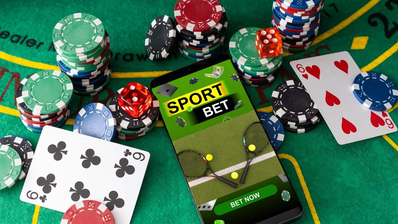 Mobile casino background. Poker online application concept. Bookmaker's website interface template. Gambling app design.