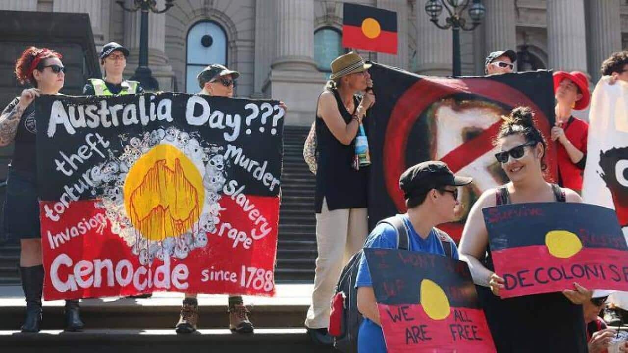 An Australia Day protest on January 26, 2016.