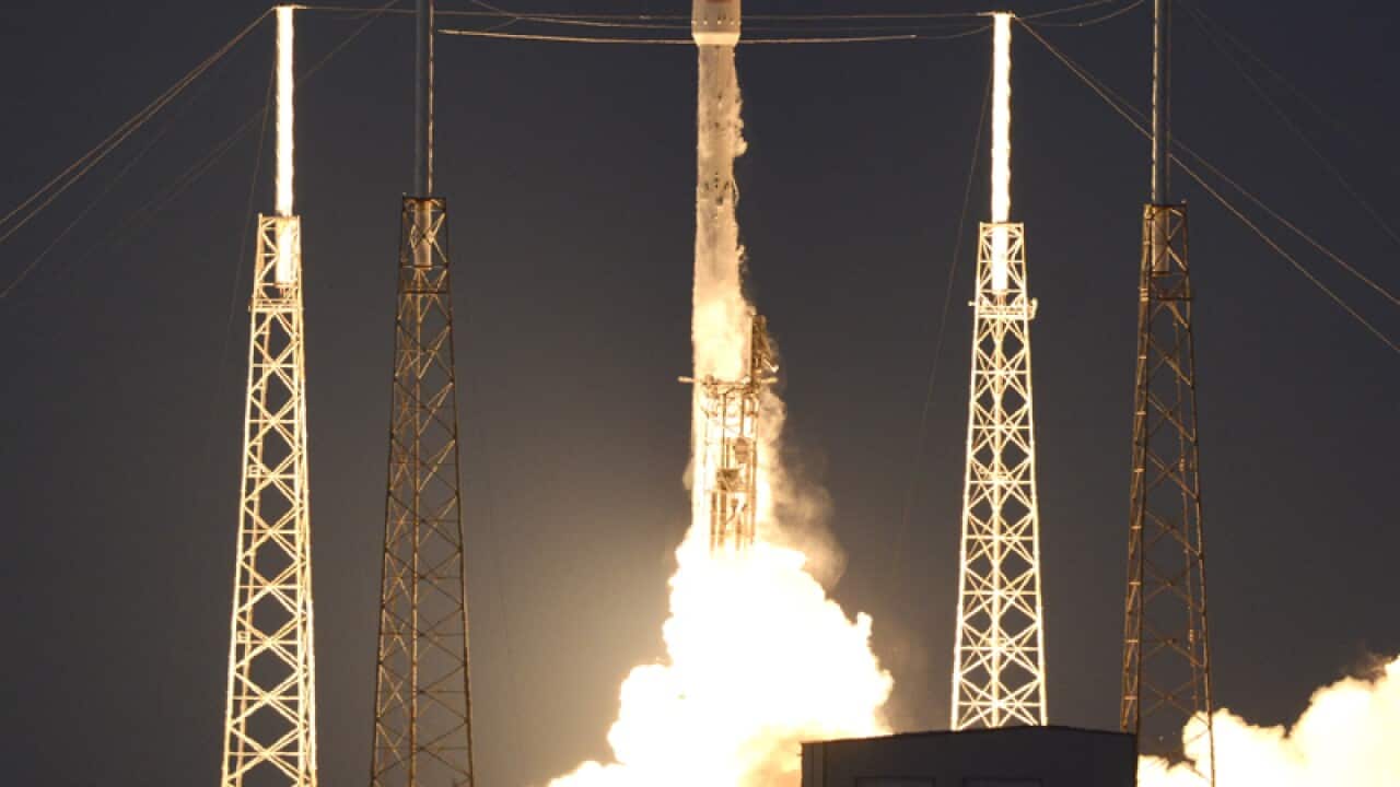 A SpaceX Falcon 9 rocket lifts off from  Air Force station