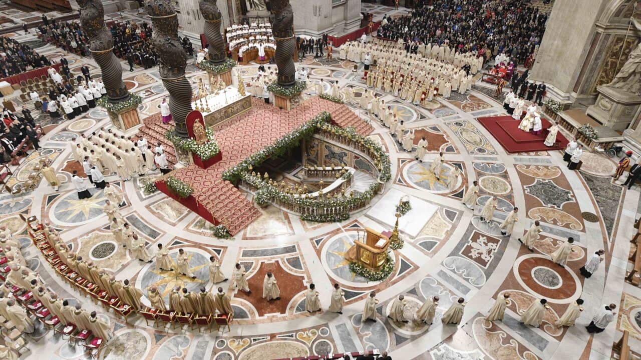 VATICAN: ITALY - POPE FRANCIS LEADS THE EASTER VIGIL MASS AT THE SAINT PETER'S BASILICA IN VATICAN CITY - 2023/4/8