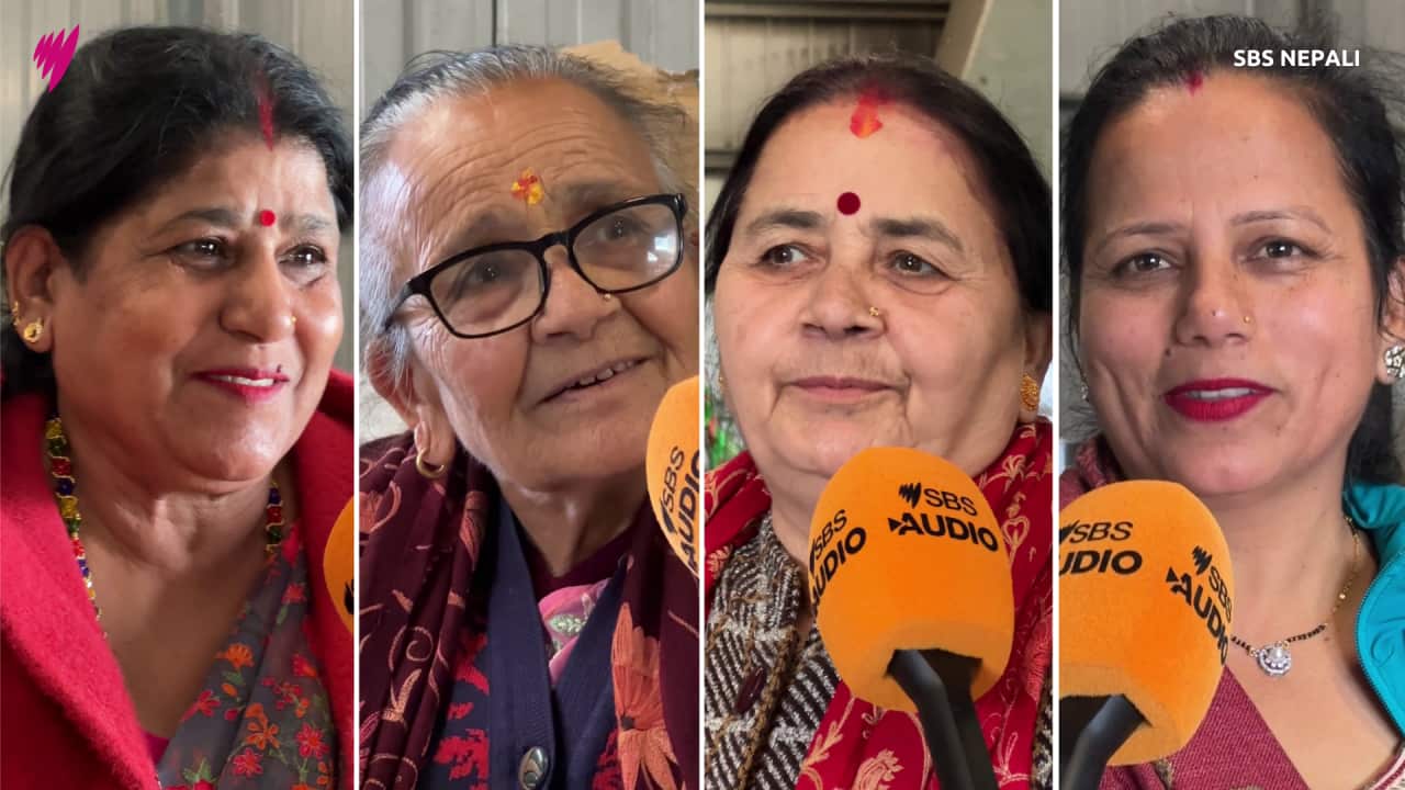 Some Nepali parents who volunteered during the Dashain program at Melbourne's Australian Nepali Multicultural Centre (ANMC) on Sunday, 6 October 2024.