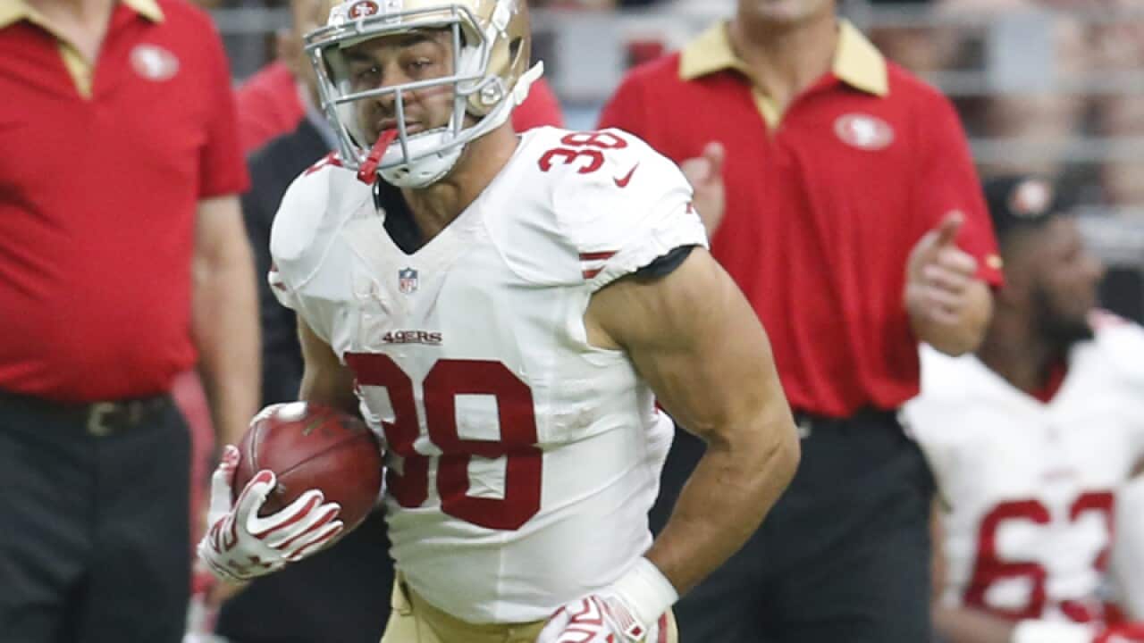 San Francisco 49ers running back Jarryd Hayne (38)