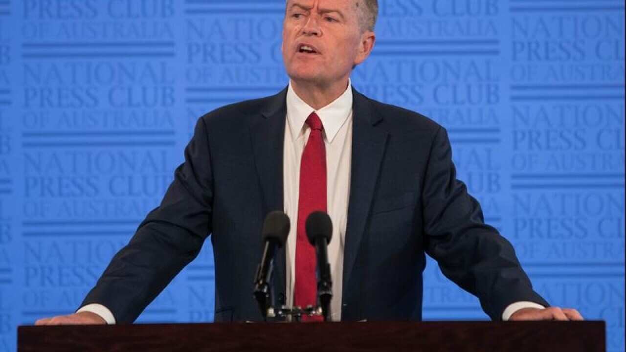 Federal Opposition Leader Bill Shorten at the National Press Club.