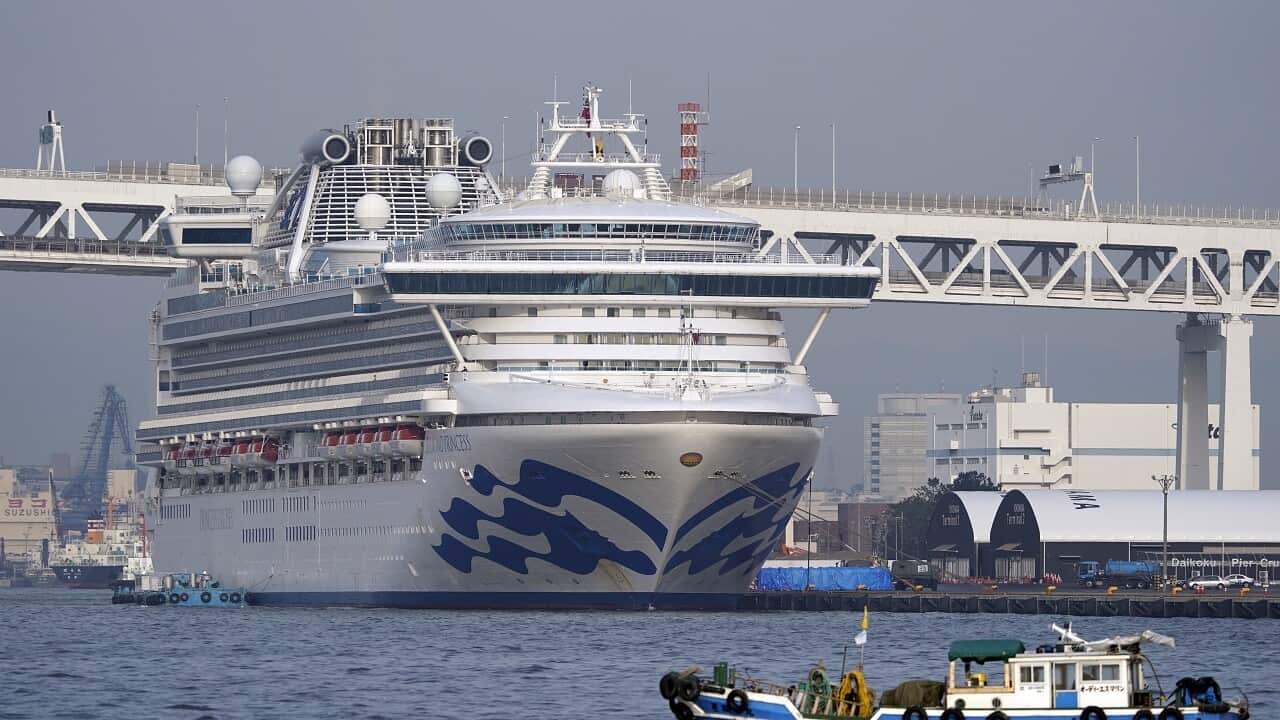 The Diamond Princess cruise ship in Yokohama.
