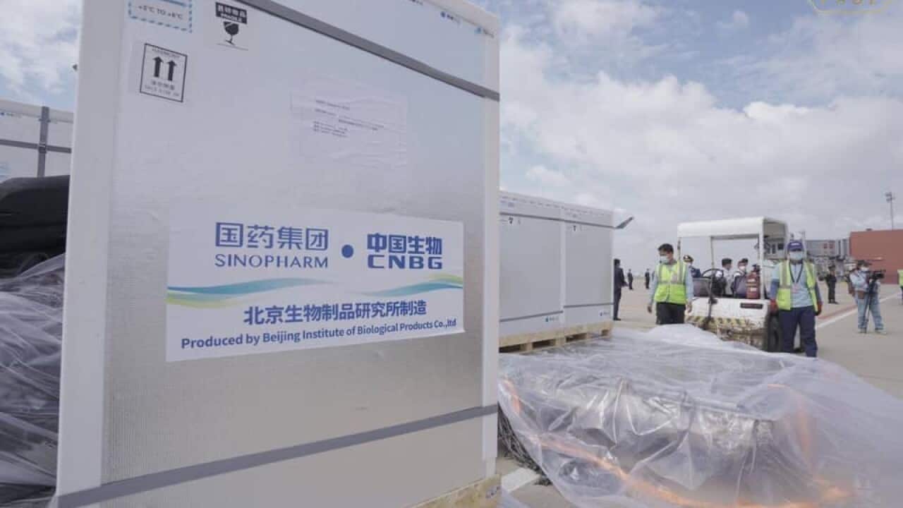 One million dose of Sinopham vaccine arrive in Cambodia on 6 of July 2021