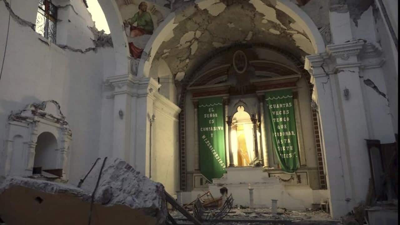 Church collapses during Mexico earthquake