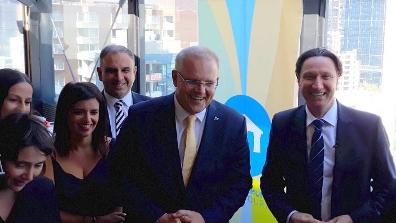 Bill Papastergiadis (right) with Scott Morrison