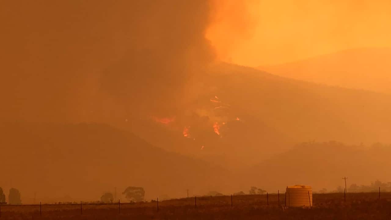 Bushfires in the ACT on Saturday. 