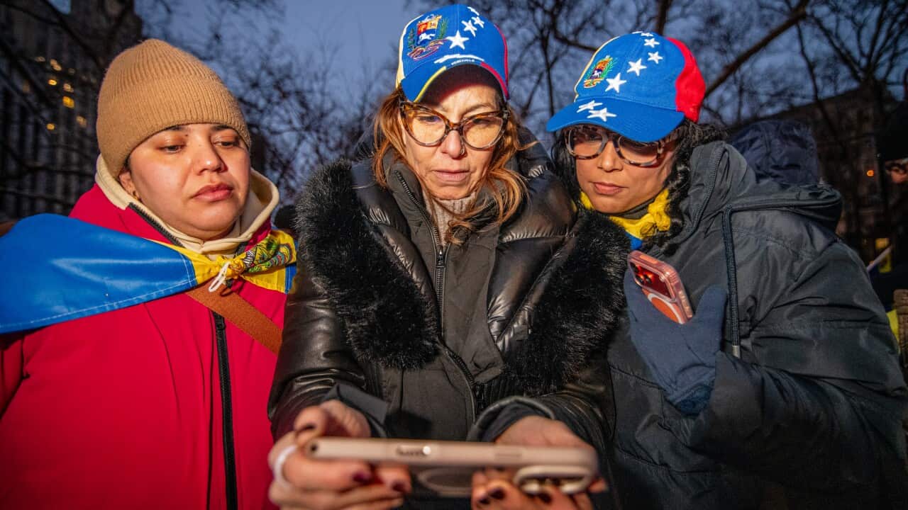Venezuelans celebrate after the capture of Venezuelan leader, Nicolas Maduro in Manhattan, USA - 3 Jan 2025