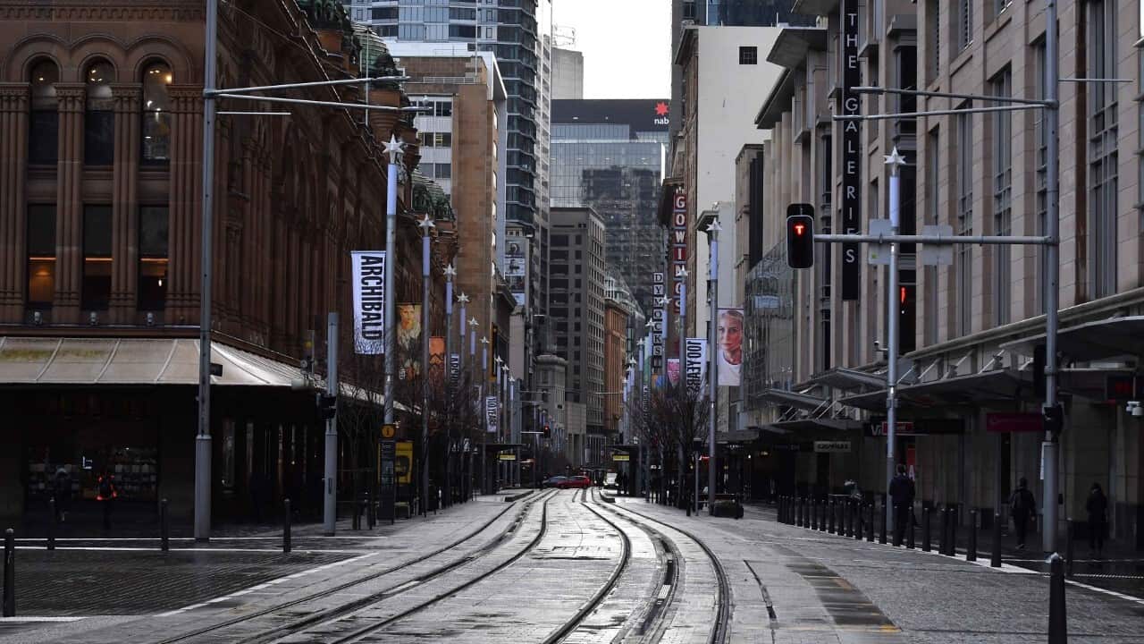 An empty George Street in Sydney (AAP)
