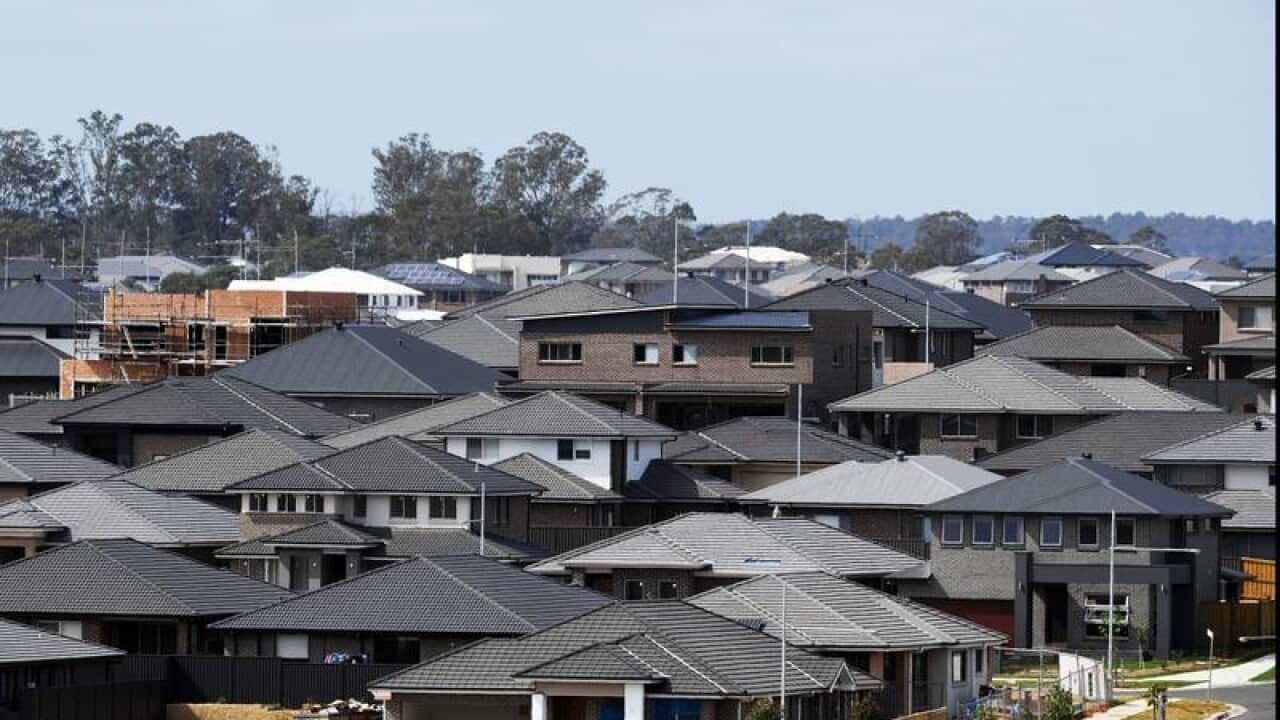 A new housing estate is seen at Oran Park in Sydney.