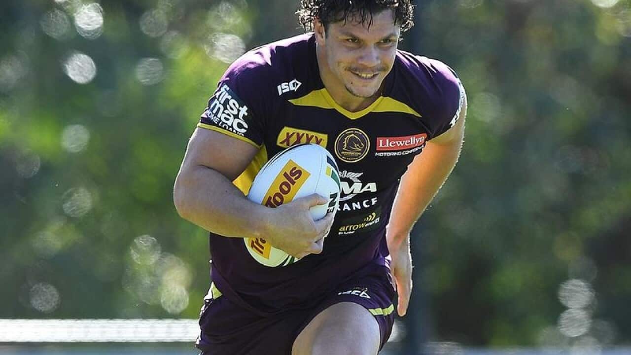 James Roberts during the Brisbane Broncos training session