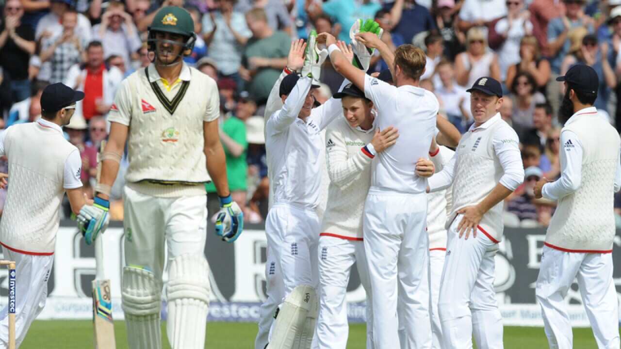 England players celebrate.