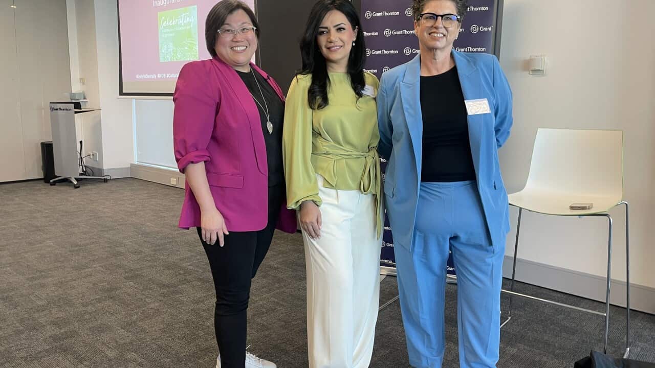 Koon Lei, Maryam Zahid and Nareen Young are calling for companies to better reflect multicultural Australia (Supplied SBS).jpg