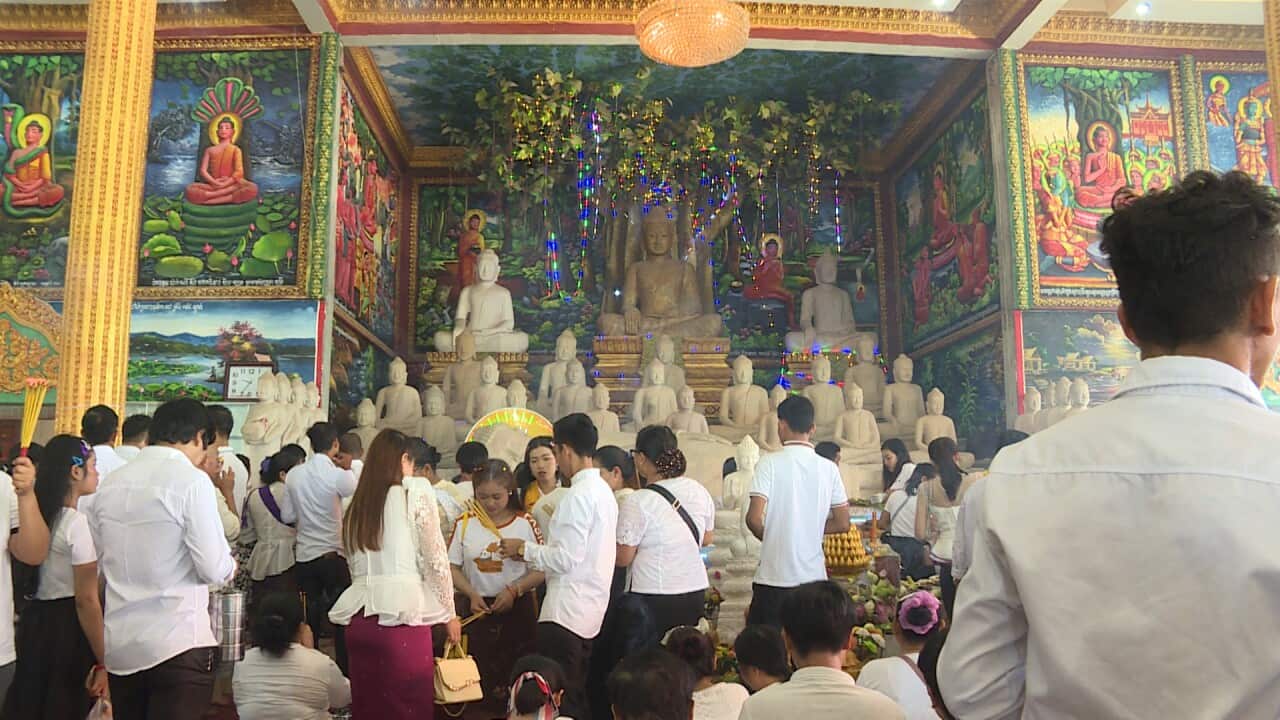 Temple in Cambodia on Pchumben Day