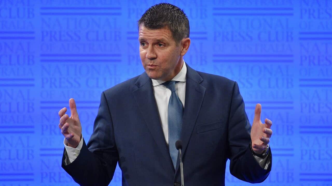 NSW Premier Mike Baird at the National Press Club in Canberra, Tuesday, Nov. 29, 2016. (AAP Image/Mick Tsikas) NO ARCHIVING