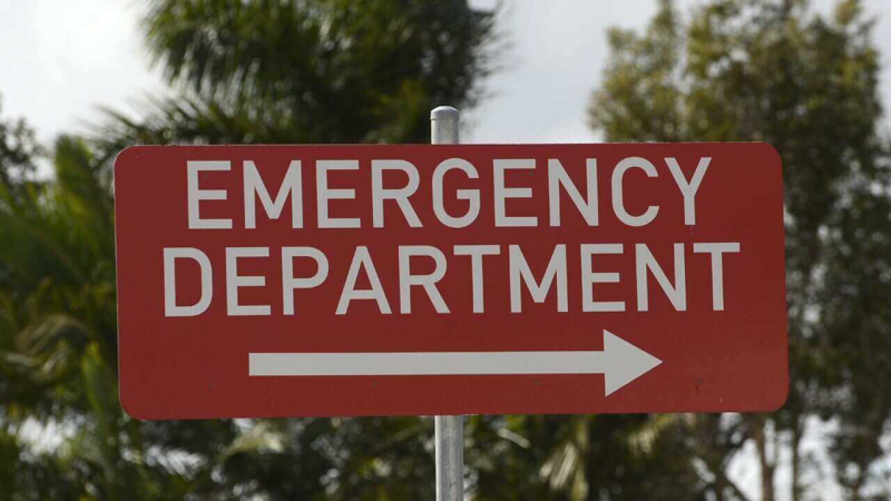 An emergency department sign