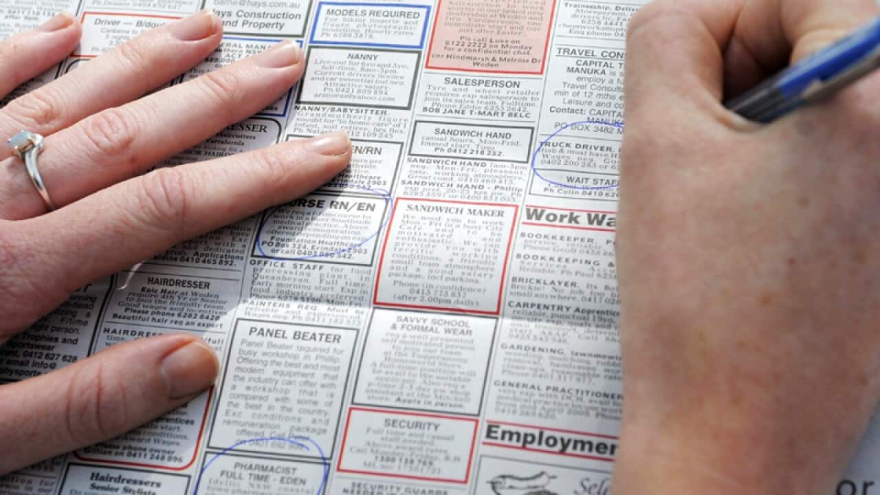 Newspaper job advertising in Canberra.