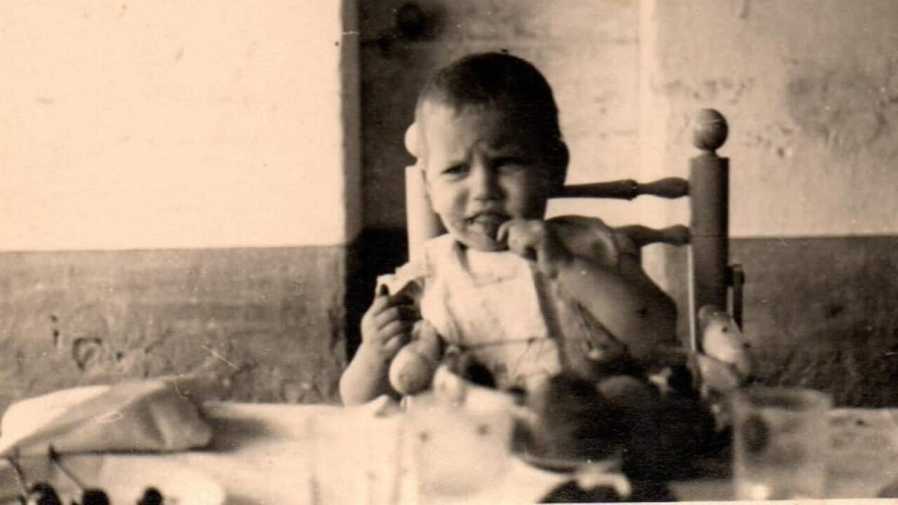 Marzia Bonacina in 1944, displaced during the war.