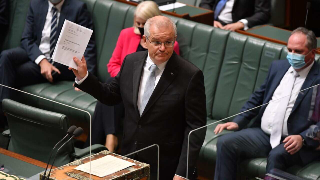 Prime Minister Scott Morrison introducing the Religious Discrimination Bill in the House of Representatives in November 2021