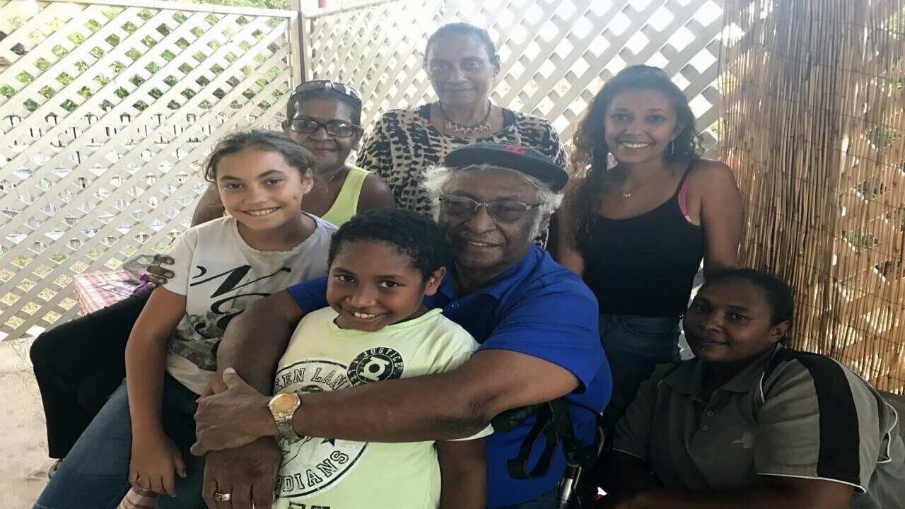 Stolen wages claimant Roy Savo with his family.