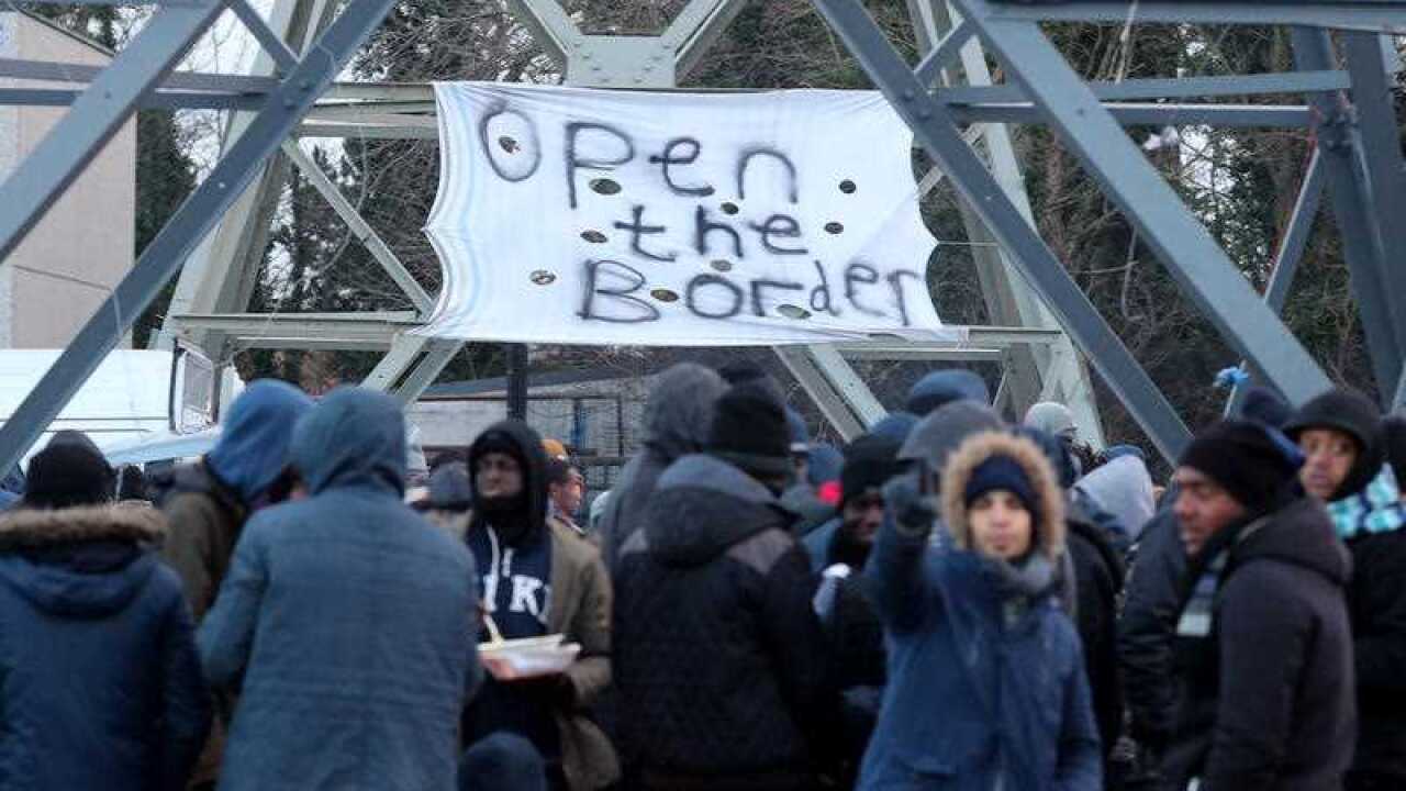 A view of a migrant camp in Calais, France