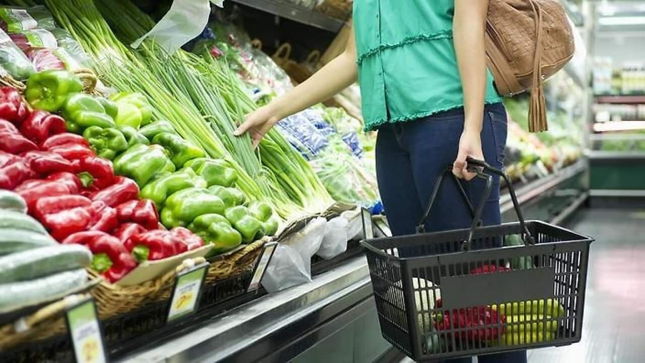 buying food from supermarket