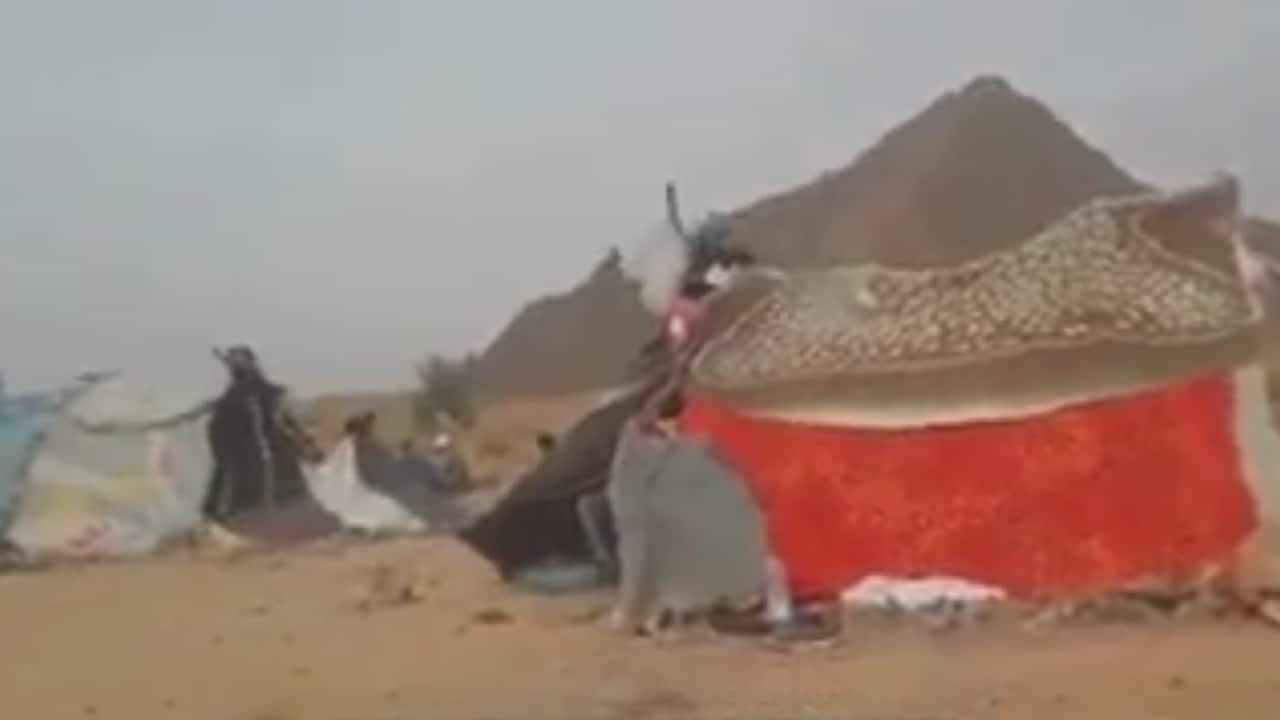 Up to 55 Syrian asylum seekers remain have set up camp near the Moroccan city of Figuig.