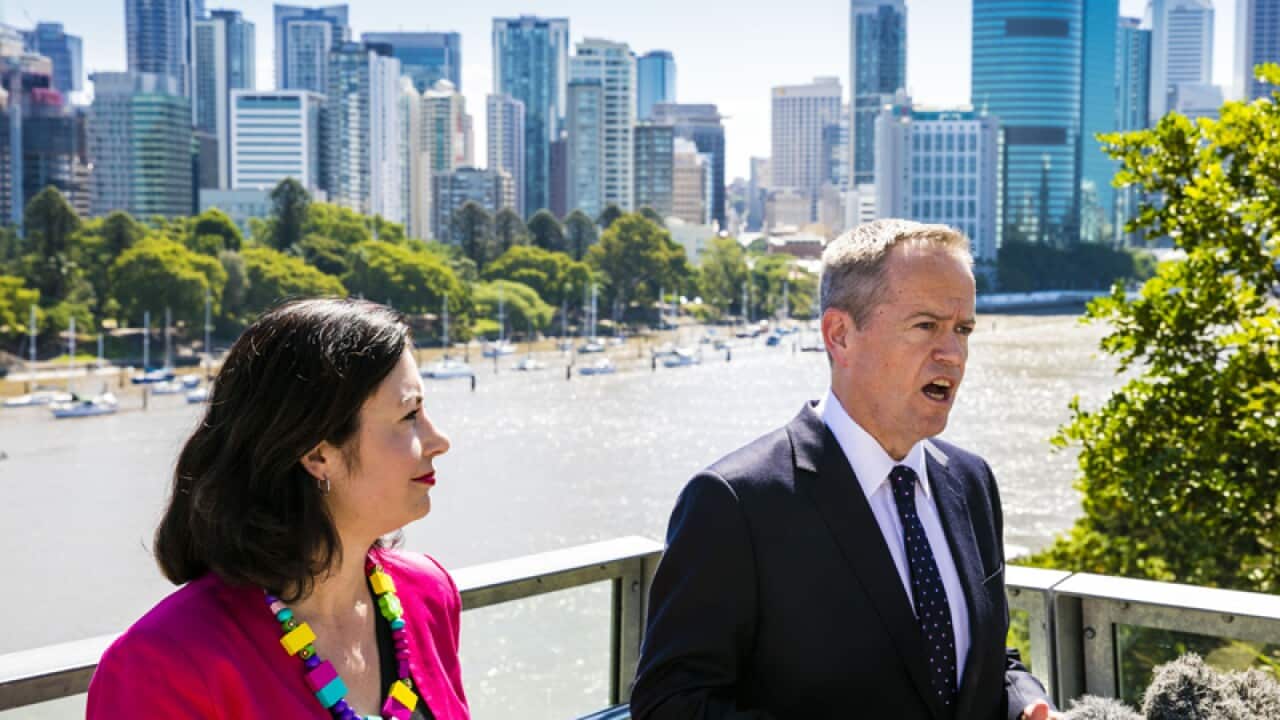 Opposition Leader Bill Shorten with Labor MP Terri Butler