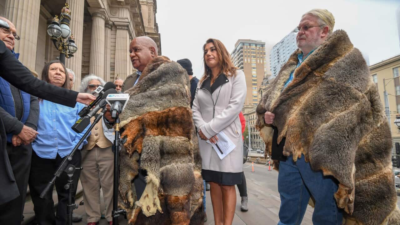 The Victorian Greens and aboriginal elders talk to media about the treaty process