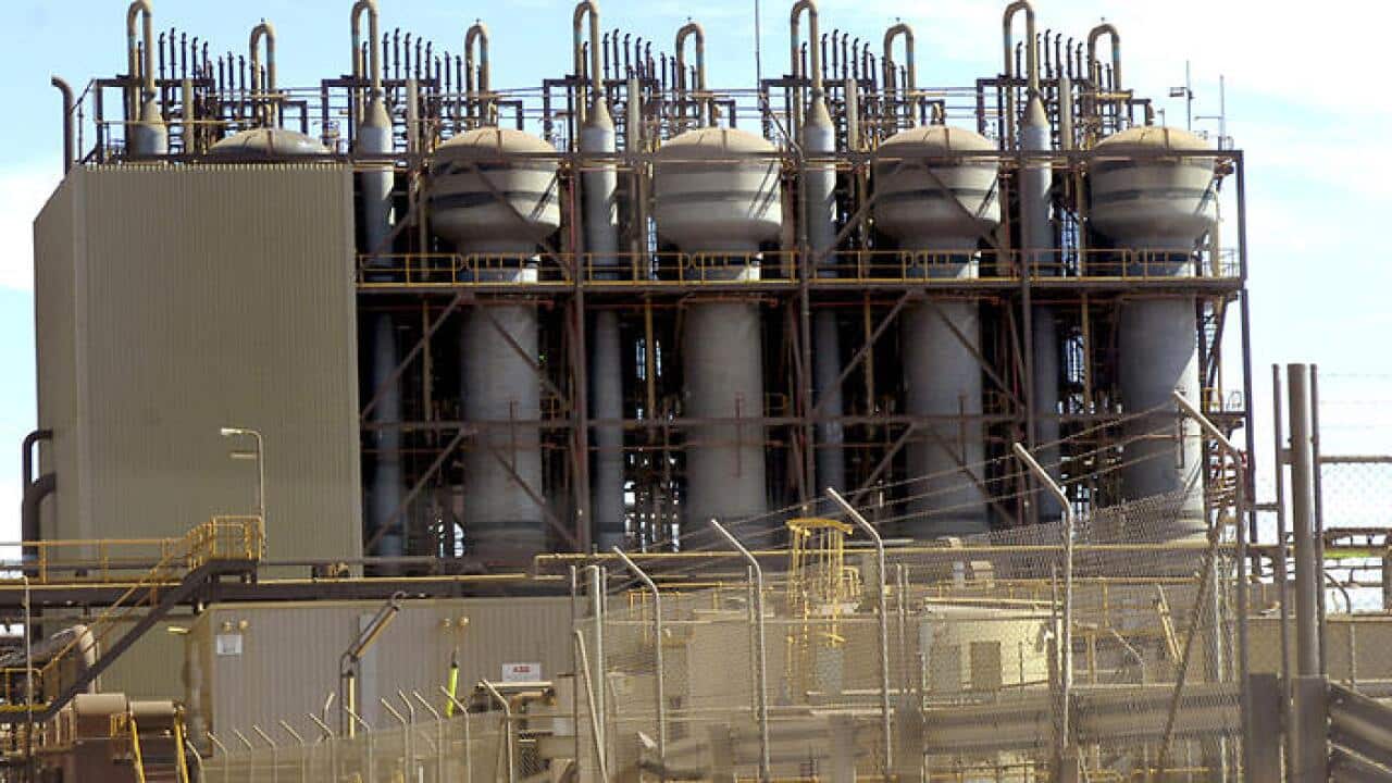 Uranium extraction plant at the Olympic Dam muth Australia, Monday.