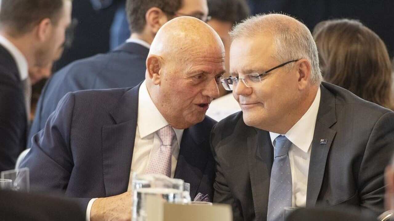 Solomon Lew talks to Scott Morrison over lunch