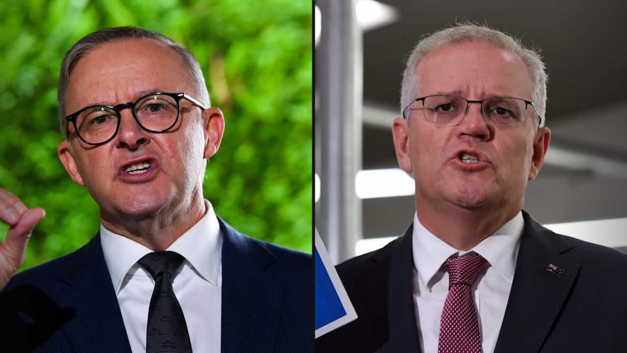 Composite image of Opposition leader Anthony Albanese and Prime Minister Scott Morrison