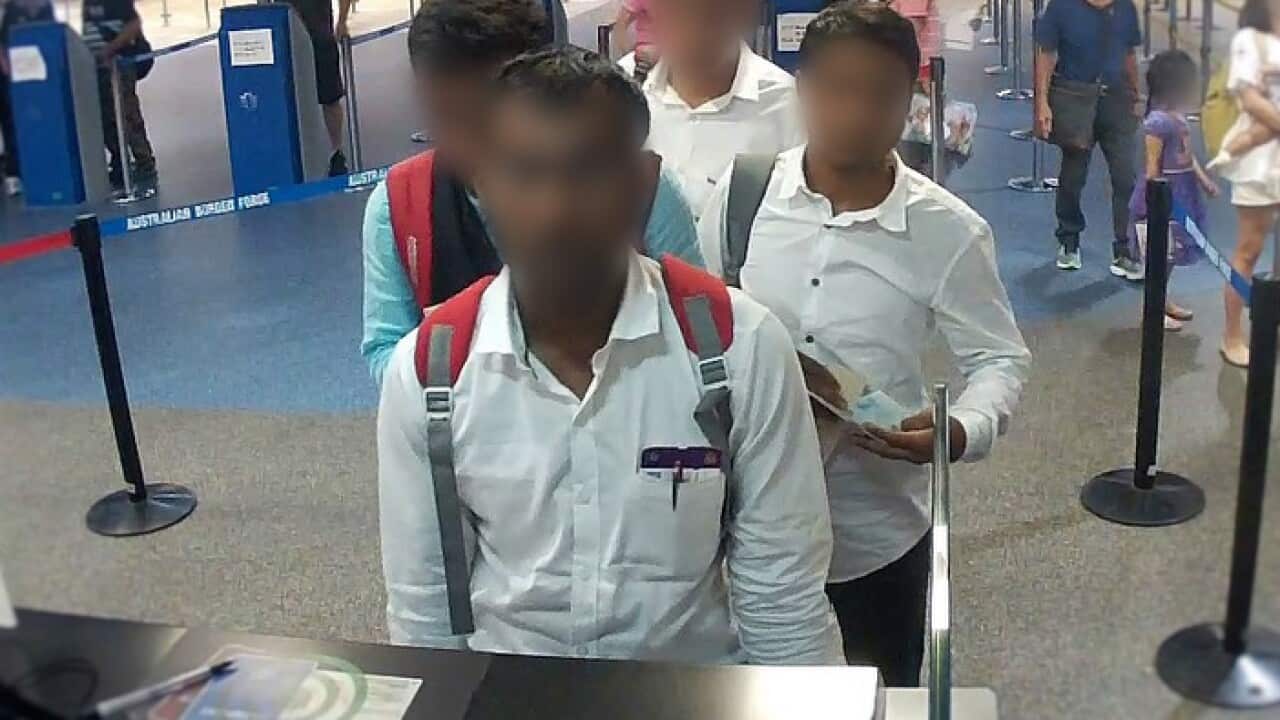 Four of the Indian nationals detained by Border Force officials at Brisbane Airport.