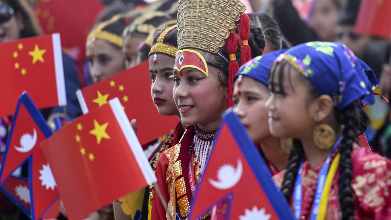 , in Kathmandu, Nepal, 13 October 2019. Xi was on a two-day visit to Nepal. EPA/PRAKASH MATHEMA / POOL