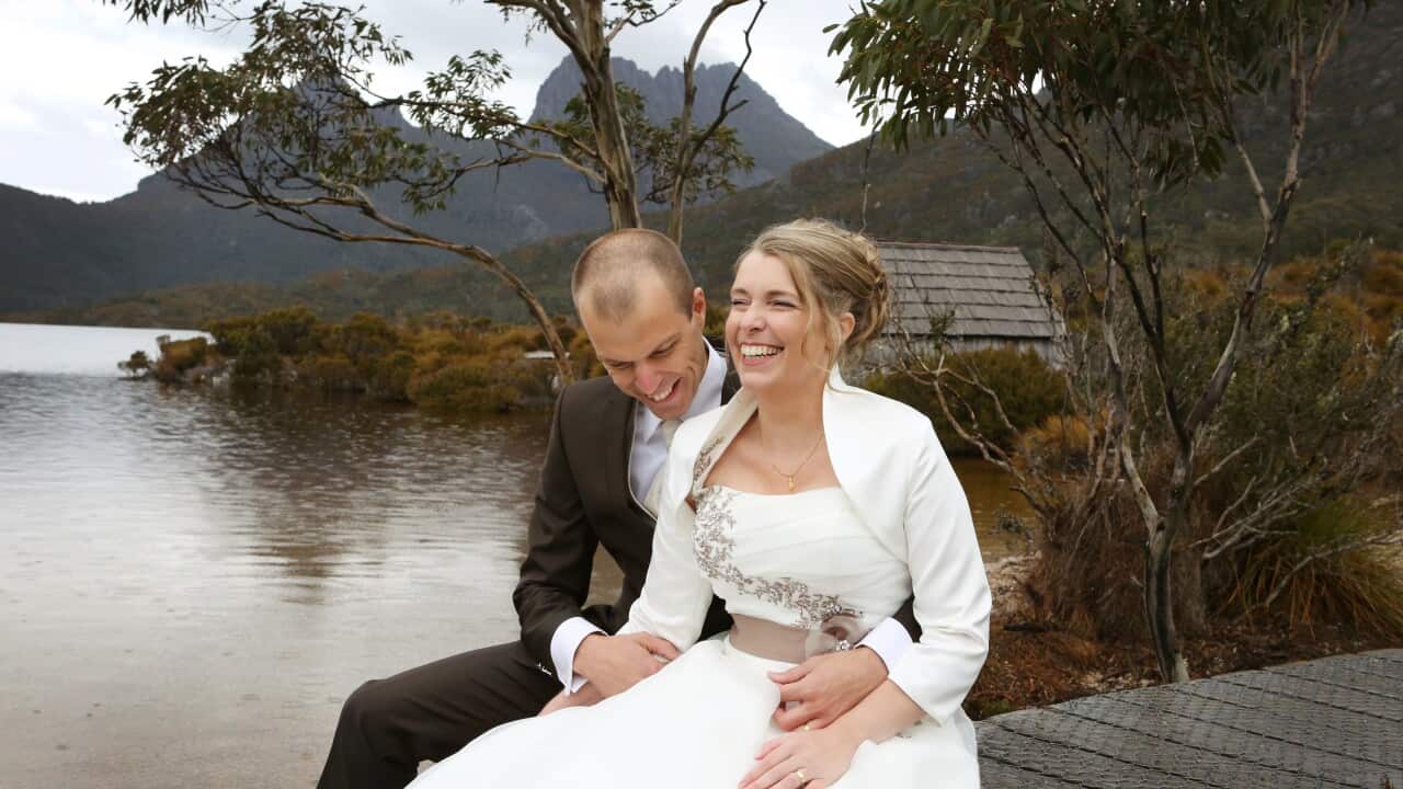 Nancy en Martin zijn getrouwd in Cradle Mountain NP