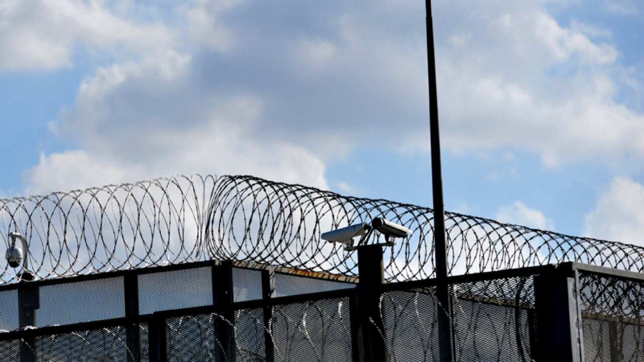 The perimeter fence at Silverwater jail in Sydney's west