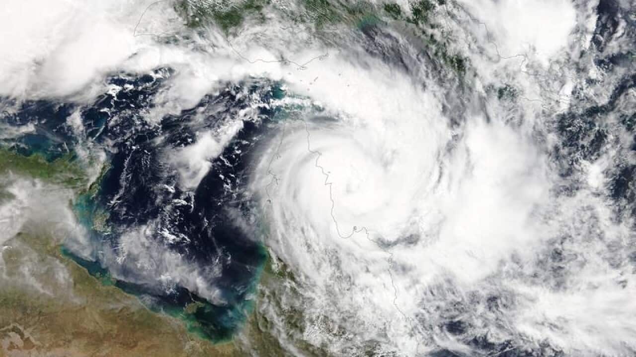 NASA satellite photo of Cyclone Trevor system.