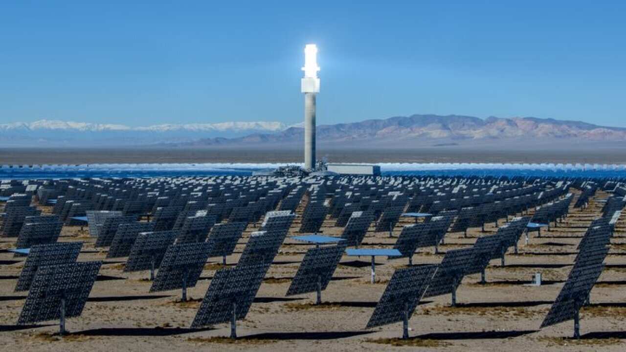 An artist impression for the solar thermal power plant to be built near Port Augusta, South Australia